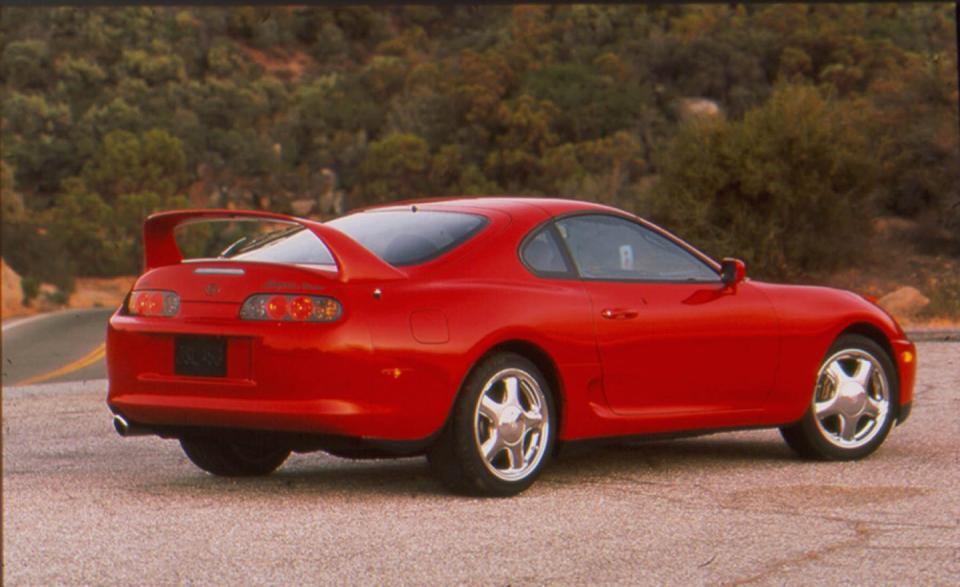 <p>Alas, the Supra Turbo loses its place atop the comparison-test throne in August 1997, when it is defeated by the BMW M3. Despite placing third (the then new 1997 Chevrolet Corvette takes home silver), the Supra Turbo exhibits dynamics that continue to impress us mightily, and a mere two points separate the Toyota and the BMW in our scoring. Sadly, media praise and factory price cuts weren’t reversing the Supra’s stalled sales. Toyota ditches the Supra in America, and 1998 marks the breed’s final year of U.S. sales.</p>