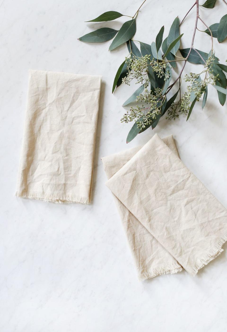 DIY Natural Dyed Linen Napkins