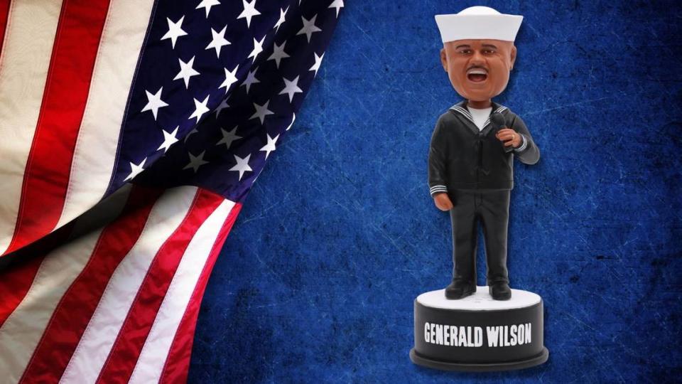 A bobblehead honoring Retired United States Navy Petty Officer First Class Generald Wilson of Kinloch, Missouri, is being released Saturday in conjunction with Veterans Day by The National Bobblehead Hall of Fame and Museum in Milwaukee, Wisconsin. The veteran is known for his compelling rendition of the nation anthem performed at many sporting events including for the Kansas City Chiefs and the Royals. meagan.sklar/The National Bobble/The National Bobblehead Hall of