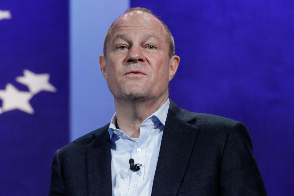 NEW YORK, NY - SEPTEMBER 28:  Art Peck, CEO, Gap Inc speaks on stage at the Escalators of Opportunity session during the third day of the 2015 Clinton Global Initiative's Annual Meeting at the Sheraton New York Hotel & Towers on September 28, 2015 in New York City.  (Photo by JP Yim/Getty Images)