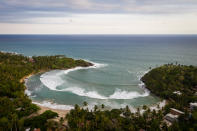 A deserted Hiriketiya Beach