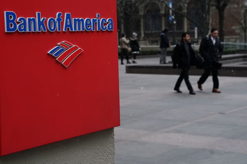 A Bank of America logo is pictured in the Manhattan borough of New York City