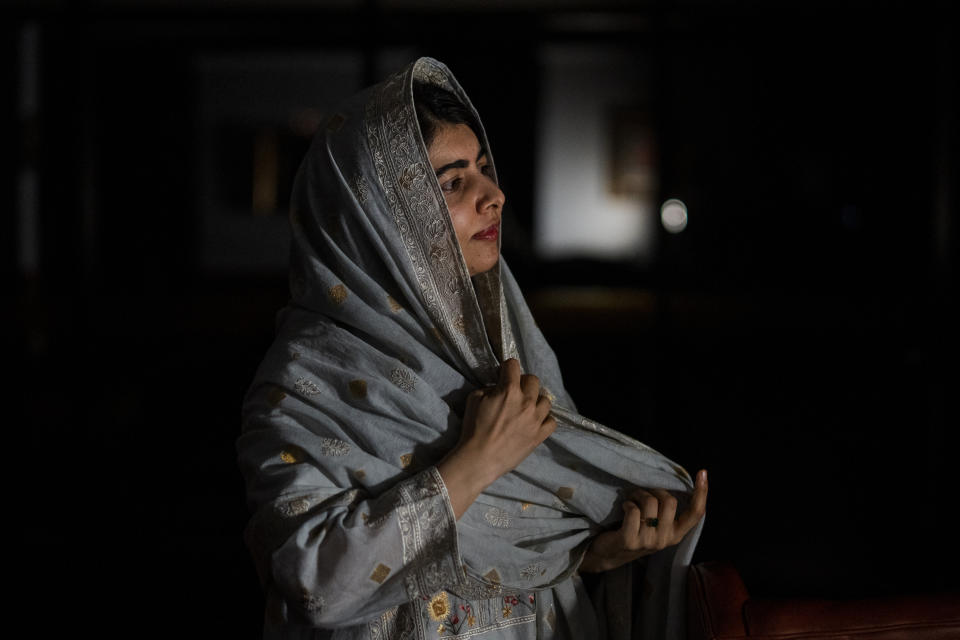 2014 Nobel Peace Prize winner Malala Yousafzai poses for a photograph following an interview with the Associated Press in Johannesburg, South Africa, Tuesday, Dec. 5, 2023. Yousafzai urged the world to recognize the "gender apartheid" against women and girls in Afghanistan under the Taliban and called for collective and urgent action (AP Photo/Jerome Delay)