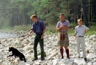 <p>Prince William, Prince Charles, and Prince Harry out for a walk at their Balmoral Estate in 1997.</p>