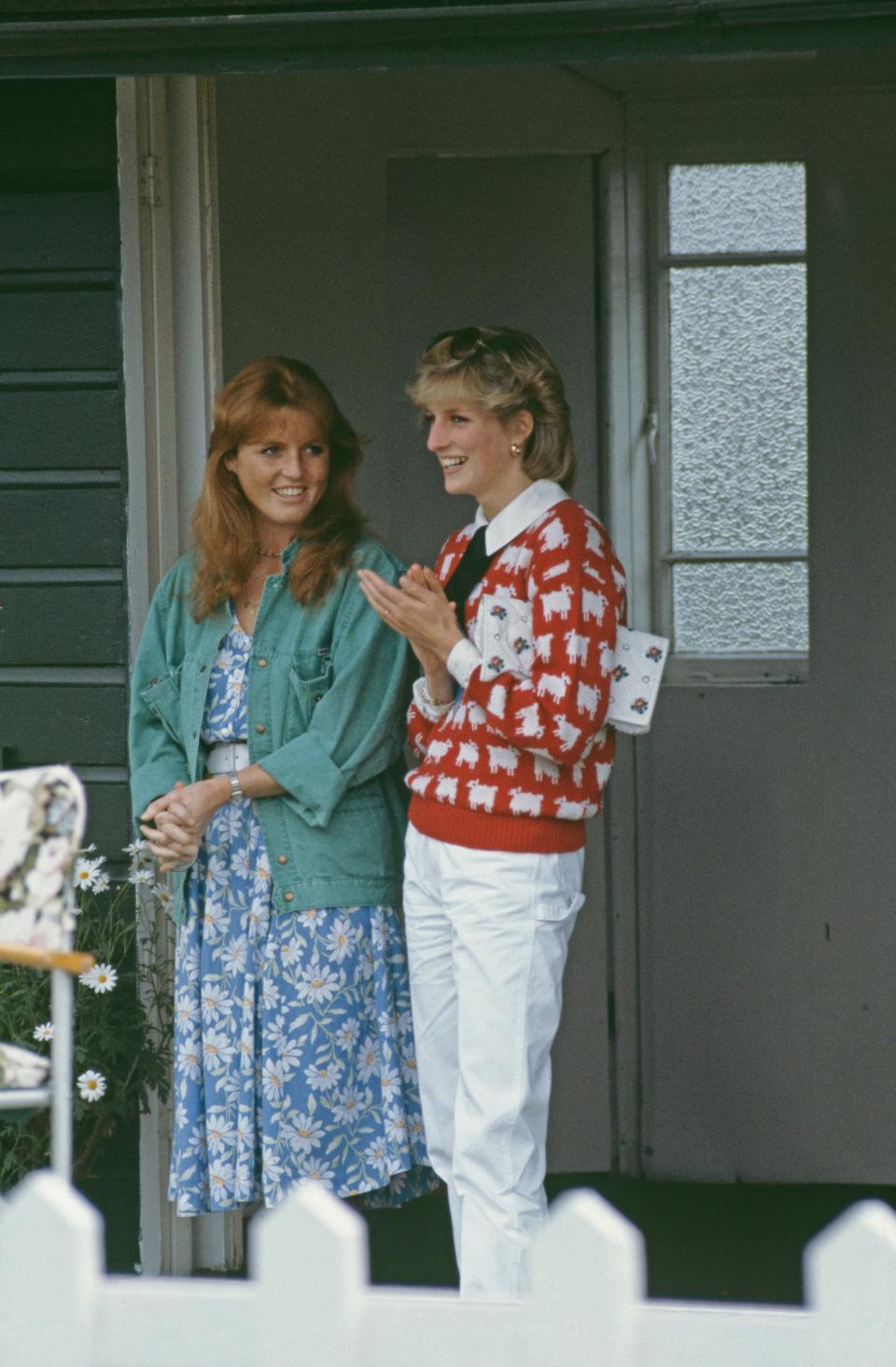 Princess Diana and Sarah Ferguson 'Fergie' at the polo.