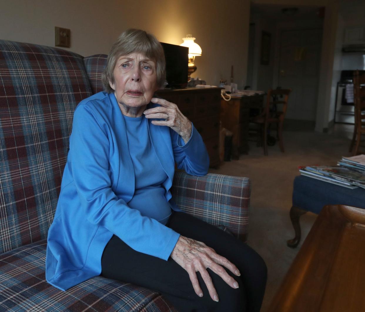 Former Birmingham mayor Dorothy Conrad 88, talks about her possible eviction from Baldwin House senior tower apartment on October 17, 2022.  She is paid up but management won't renew her lease because they claim she is a noisy complainer.