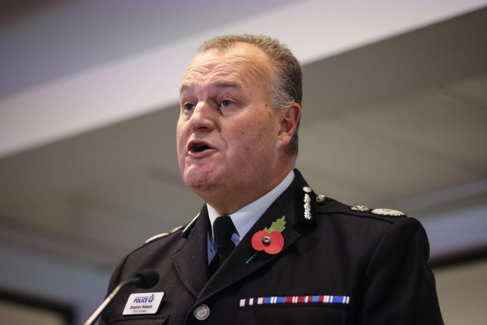 Greater Manchester Police Chief Constable Stephen Watson made the comments on BBC Radio Manchester (James Speakman/PA) (PA Archive)