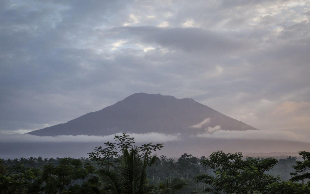 Indonesian authorities raised the alert level for the Mount Agung volcano to the highest level as up to 30,000 villagers around the mountain evacuated their homes - Getty Images AsiaPac