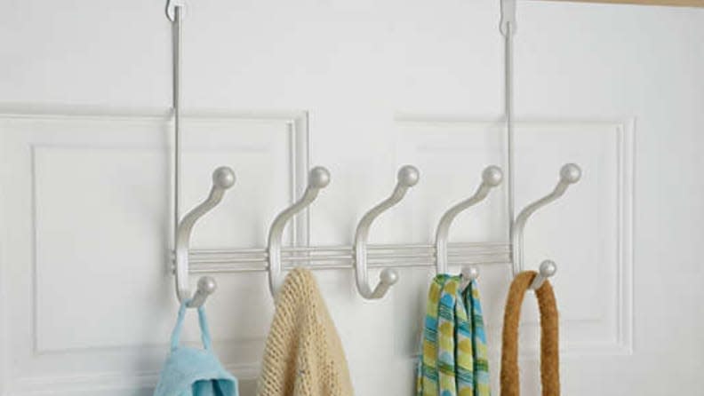 Over-the-door hooks require no installation, and provide extra storage for your wet towels and winter jackets.