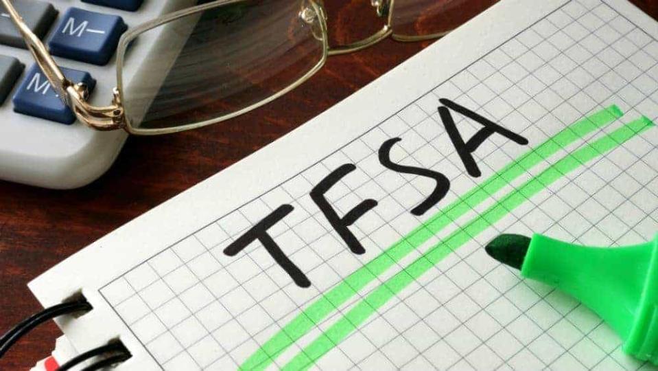 IMAGE OF A NOTEBOOK WITH TFSA WRITTEN ON