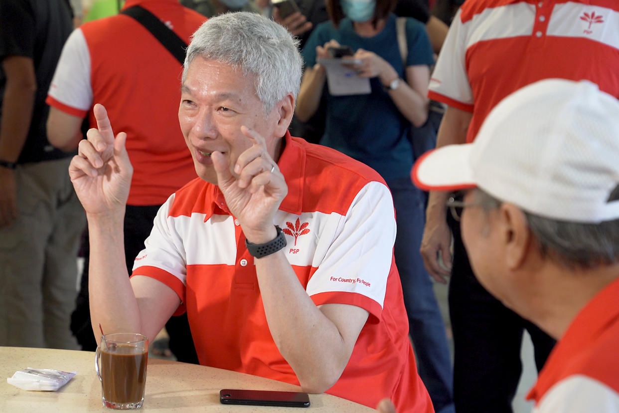 Progress Singapore Party member Lee Hsien Yang seen at a breakfast meeting with other party members at the Tiong Bahru Market and Food Centre on 24 June 2020. (PHOTO: Nicholas Tan for Yahoo News Singapore)