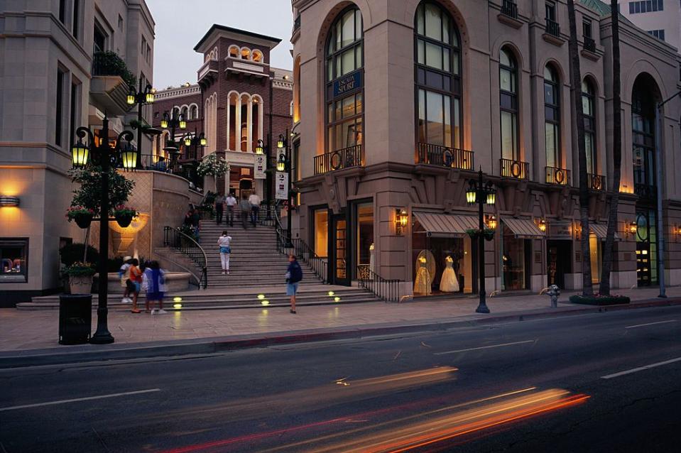 <p>The outdoor shopping center at the trendy Rodeo Drive shopping center in Beverly Hills celebrated its first full year of operations in 1991.</p>