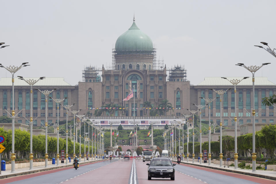 Malaysia's prime minister office is pictured in Putrajaya, Malaysia Thursday, Oct. 20, 2022. Malaysia's Election Commission said Thursday that national elections will be held on Nov. 19 amid concerns that heavy rain and floods during the year-end monsoon season may deter voters. (AP Photo/Vincent Thian)