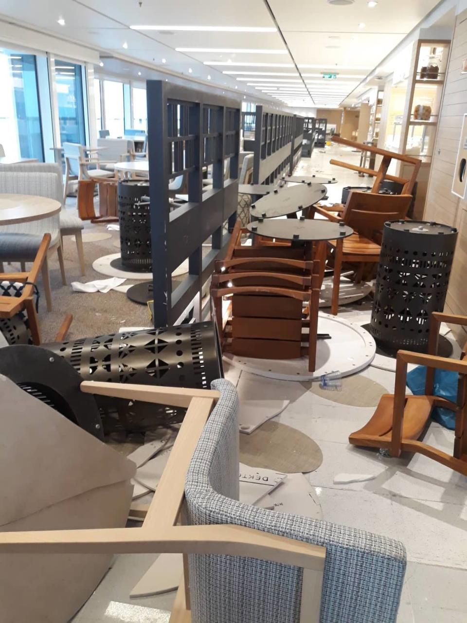 Inside the Viking Sky cruise ship.