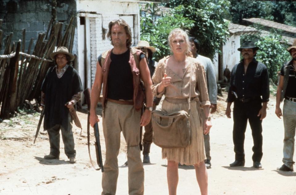 One of Turner’s best-remembered roles is starring opposite Michael Douglas in “Romancing the Stone.” 20th Century Fox/Kobal/Shutterstock