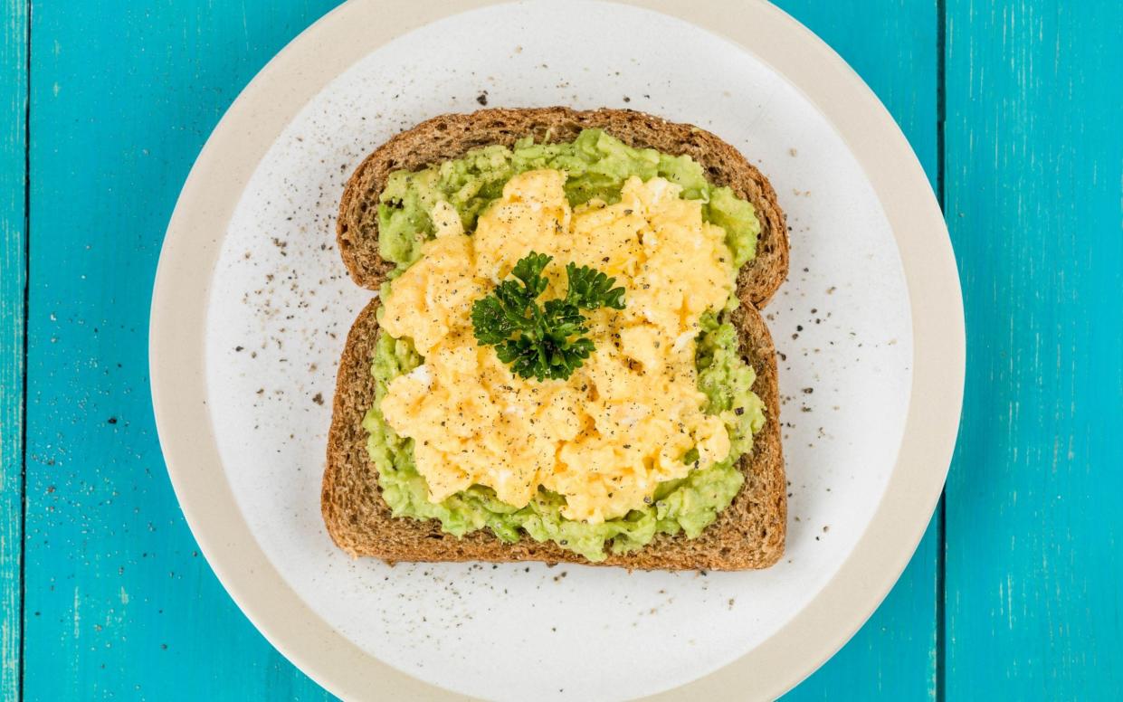 toast eggs avocado