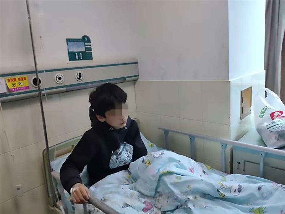 The 11-year-old boy had surgery after swallowing a drawing pin. Source: AsiaWire  