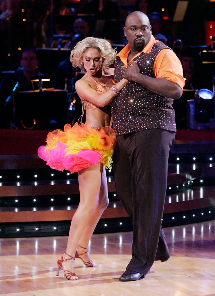 Kym Johnson and Warren Sapp perform a dance on the seventh season of Dancing with the Stars.