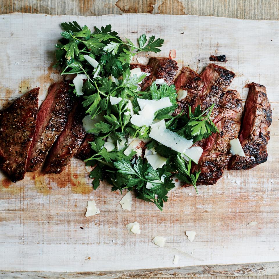 Grilled Steak with Parsley-Parmesan Salad