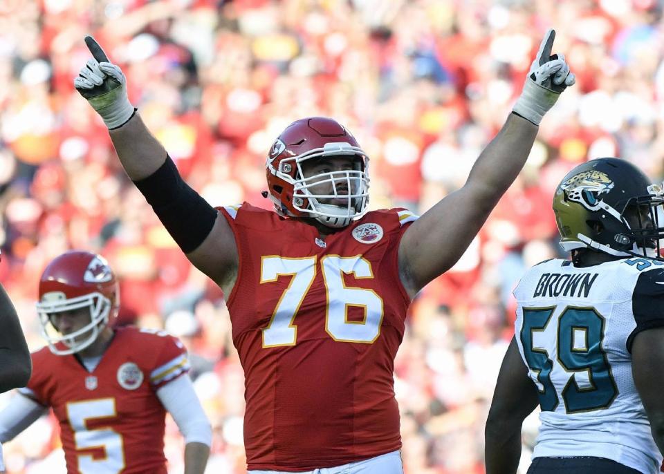 Kansas City Chiefs offensive lineman Laurent Duvernay-Tardif will graduate from medical school on Tuesday. (AP)