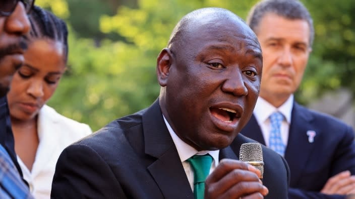 Floyd family attorney Ben Crump participates in an interview on May 25, 2021, the one-year anniversary of George Floyd’s death, in Washington, D.C. (Photo: Chip Somodevilla/Getty Images)