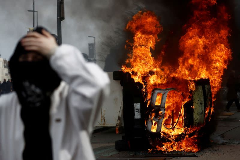 Tenth day of national strike and protest in France against the pension reform