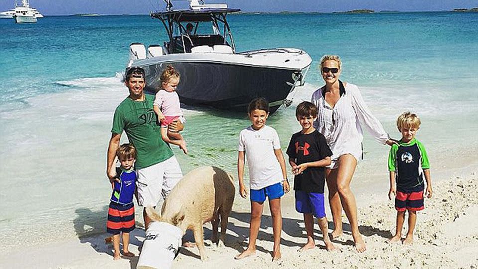 Donald Trump Junior and his family also took time out to snap some images with the pigs. Source: Instagram