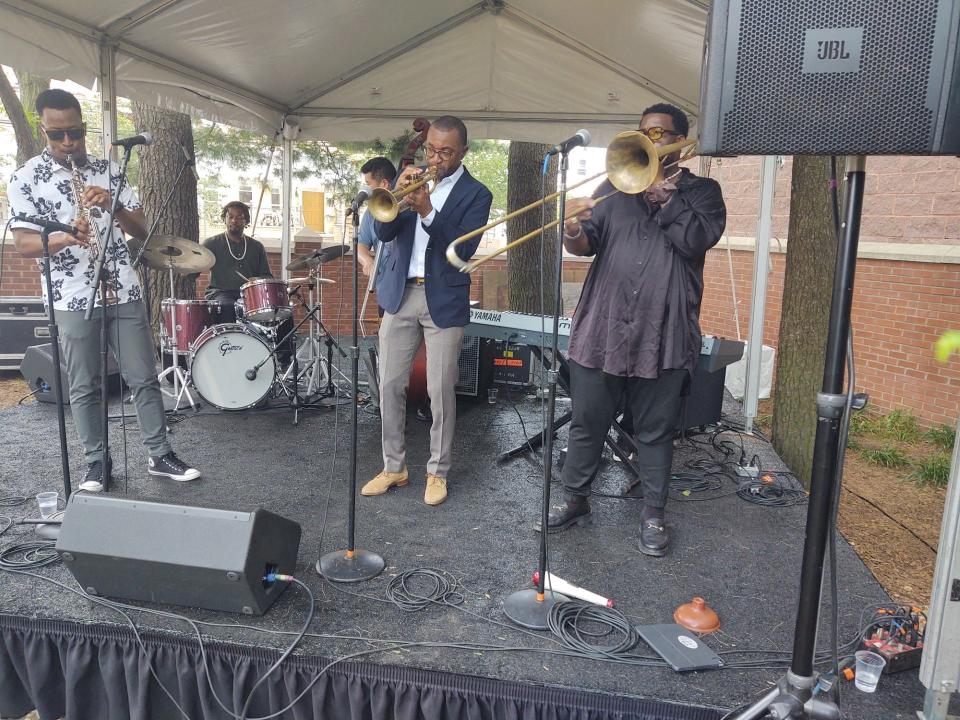 Calvin Johnson & Native Son, performing at the opening of the new Louis Armstrong Center