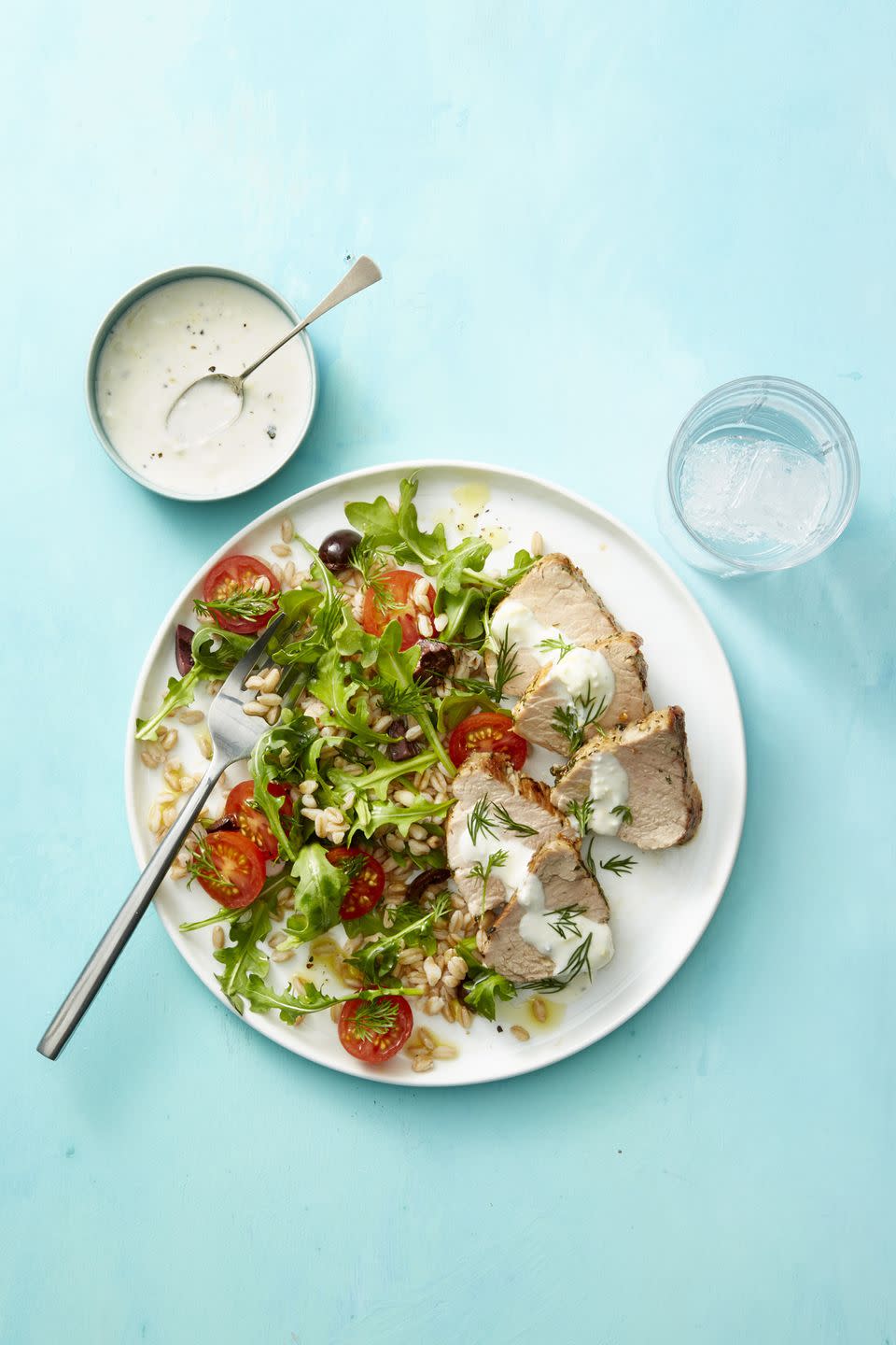 Dill-Crusted Pork and Farro Salad