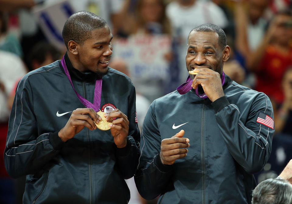 LeBron James and Kevin Durant won gold together at the 2012 London Olympics. (Christian Petersen/Getty Images)