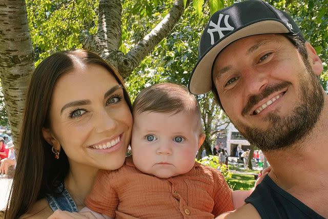 <p>Jenna Johnson/Instagram</p> Val Chmerkovskiy and Jenna Johnson with son Rome