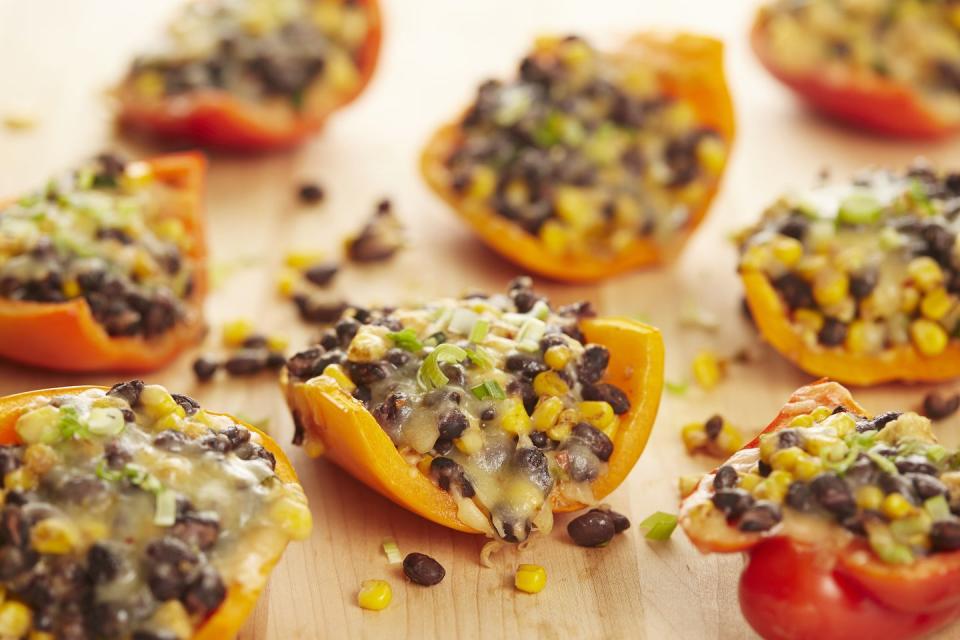 Stuffed Peppers with Corn, Black Beans, and Pepperjack