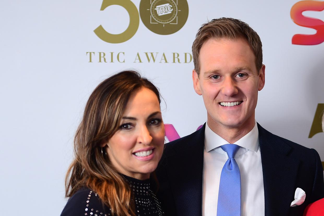 Sally Nugent and Dan Walker sat close together on the 'BBC Breakfast' sofa for the first time since the COVID pandemic began. (Getty Images)