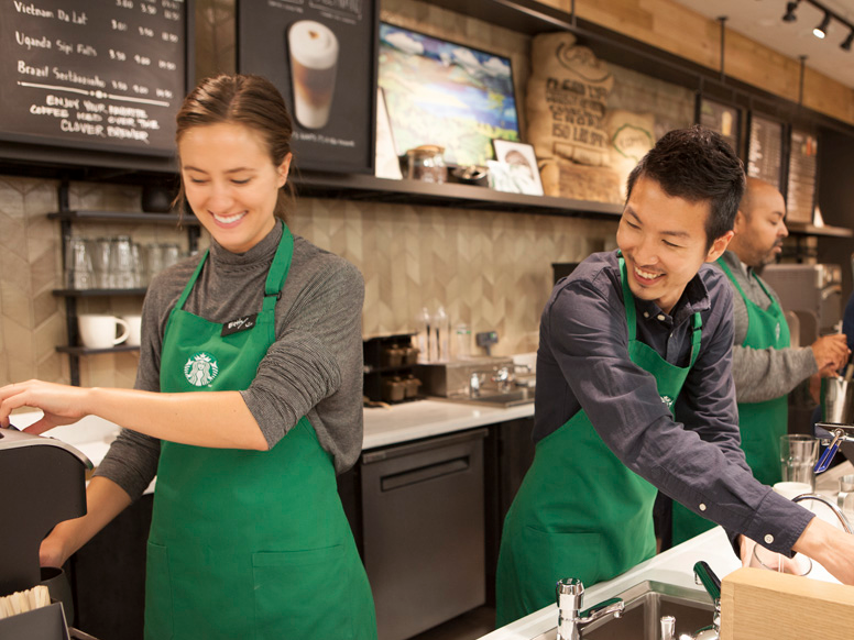 Starbucks grey shirt