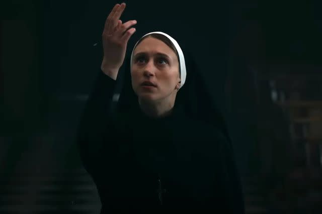 <p>Warner Bros. Pictures/YouTube</p> Taissa Farmiga as Sister Irene in 'The Nun 2.'