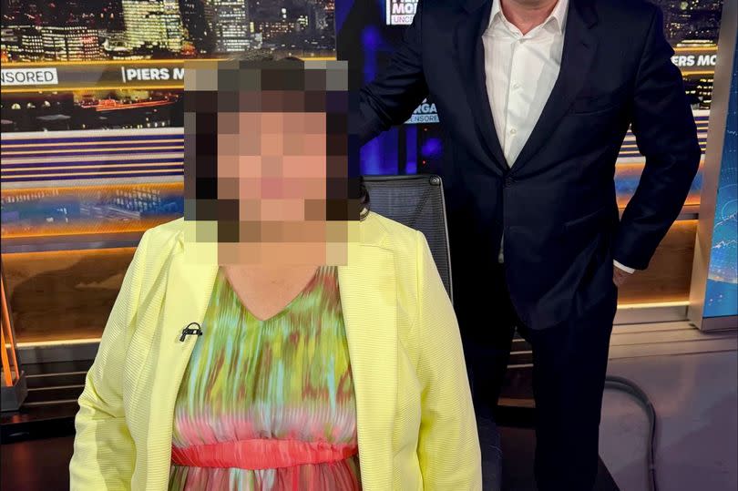 Piers Morgan and the 'real-life Martha', we have pixellated her face to avoid identifying her