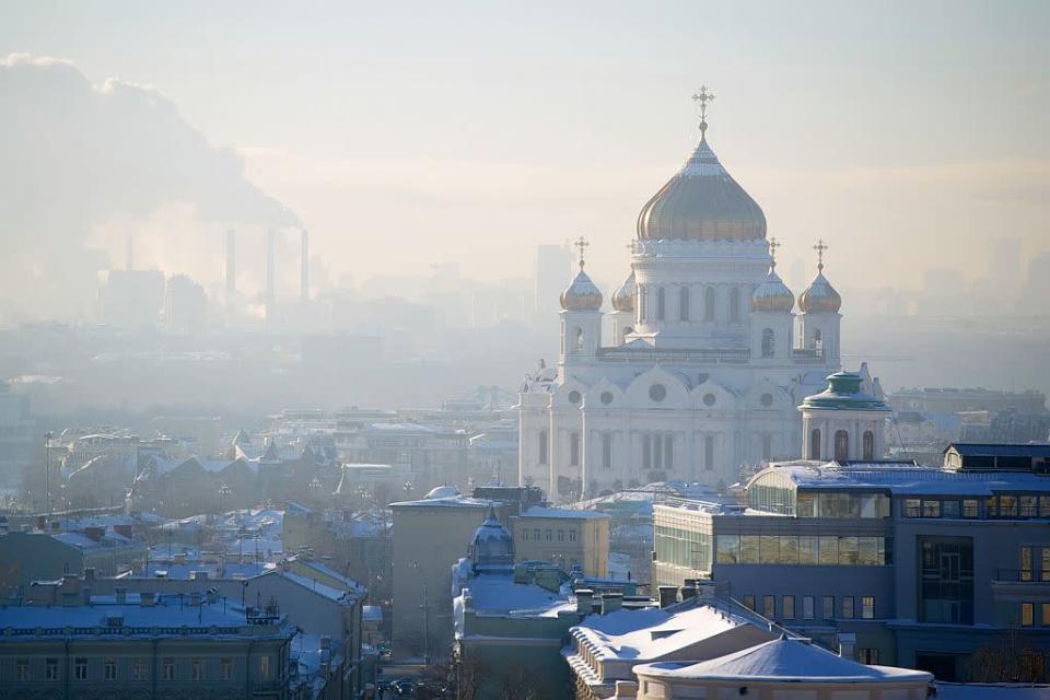 A general view of the Cathedral of Christ the Saviour in Moscow, Russia.