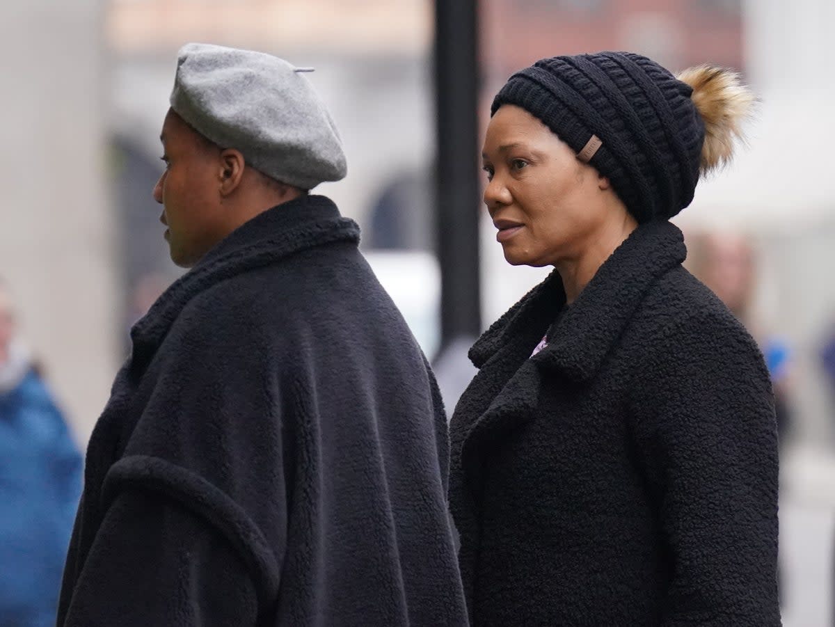 Beatrice Ekweremadu (left) and her daughter Sonia Ekweremadu, 25, outside the Old Bailey, in central London (PA)