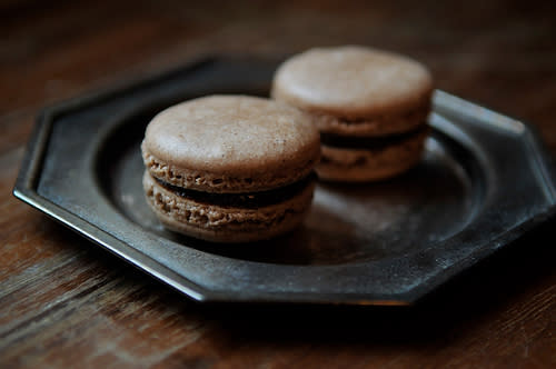 <div class="caption-credit"> Photo by: Sarah Shatz</div><div class="caption-title">Oaxacan Cinnamon Chocolate Macaroons</div><i><b><a rel="nofollow noopener" href="http://food52.com/recipes/3848-oaxacan-cinnamon-chocolate-macaroons" target="_blank" data-ylk="slk:Get the recipe;elm:context_link;itc:0;sec:content-canvas" class="link ">Get the recipe</a></b>.</i> <br> <br> The Oaxacan trio of cinnamon, chocolate, and almonds is so lovely, that I was inspired to make macaroons with the same flavors. - robinbeth