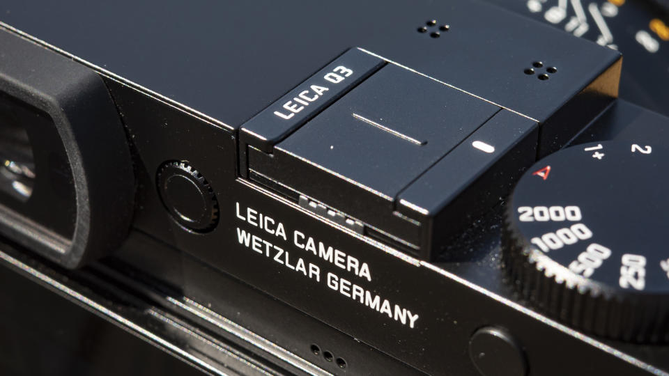 Leica Q3 camera closeup of top plate