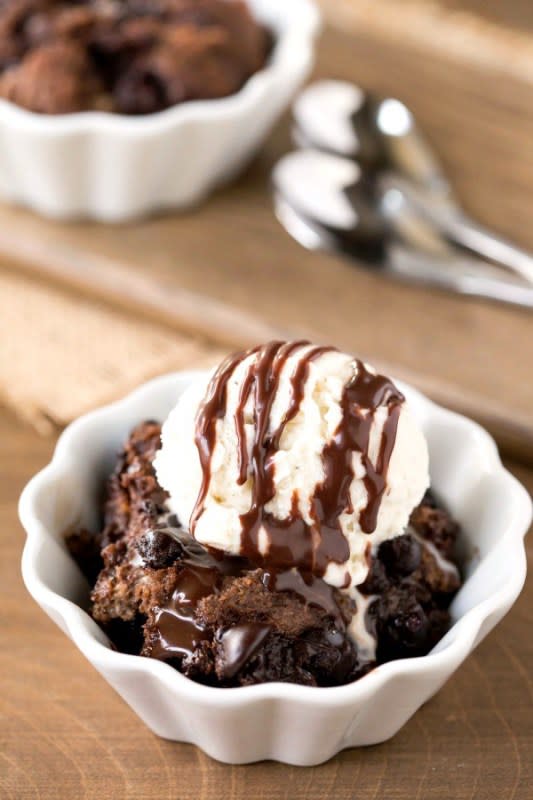 <p>ihearteating.com</p><p>This triple-chocolate bread pudding is seriously chocolatey, and it couldn’t be simpler to make. </p><p><strong>Get the recipe:</strong> <strong><a href="http://www.ihearteating.com/2015/12/30/crock-pot-triple-chocolate-bread-pudding-recipe/" rel="nofollow noopener" target="_blank" data-ylk="slk:Crock-Pot Triple-Chocolate Bread Pudding;elm:context_link;itc:0;sec:content-canvas" class="link rapid-noclick-resp">Crock-Pot Triple-Chocolate Bread Pudding</a></strong></p>