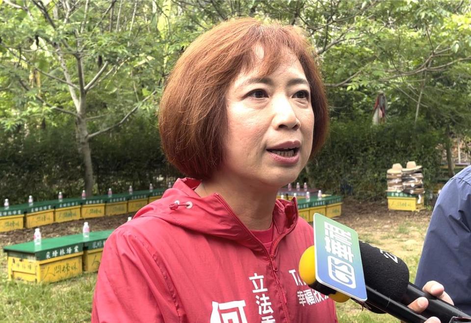 民進黨立委何欣純，為2026台中市長熱門人選，她說「只要黨選出來的候選人，一定全力支持」。（王煌忠攝）