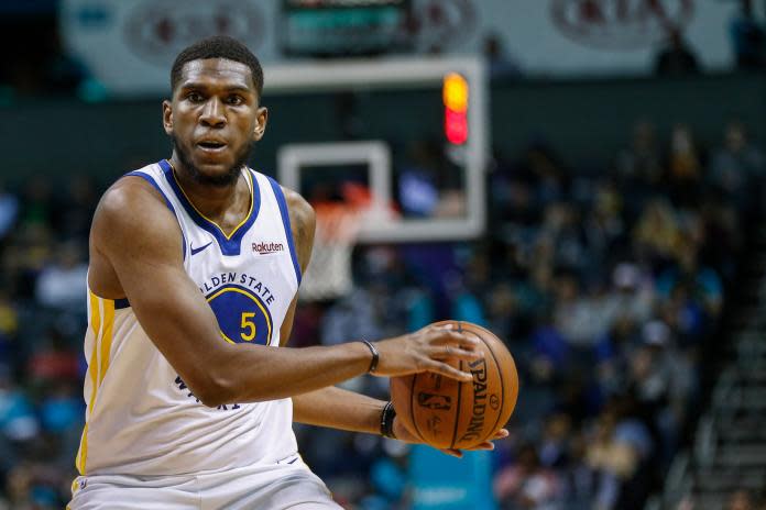 ▲Golden State Warriors forward Kevon Looney in action against the Charlotte Hornets in the second half of an NBA basketball game in Charlotte, N.C., Wednesday, Dec. 4, 2019. Charlotte won 106-91. (AP Photo/Nell Redmond)