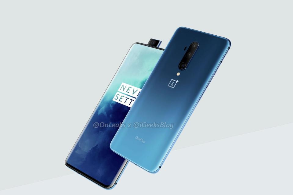 According to leaked images, the OnePlus 7T Pro will have three cameras on the back like the 7 Pro (@OnLeaks x iGeeksBlog )