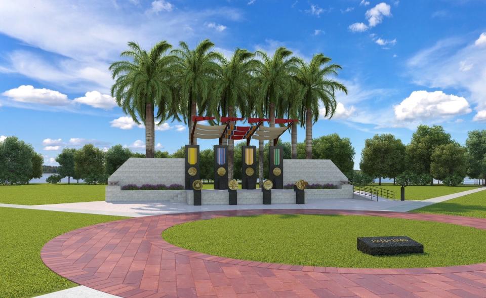 Digital rendering of the Vero Beach World War II tribute, slated for construction on Veterans Memorial Island Sanctuary in 2024.