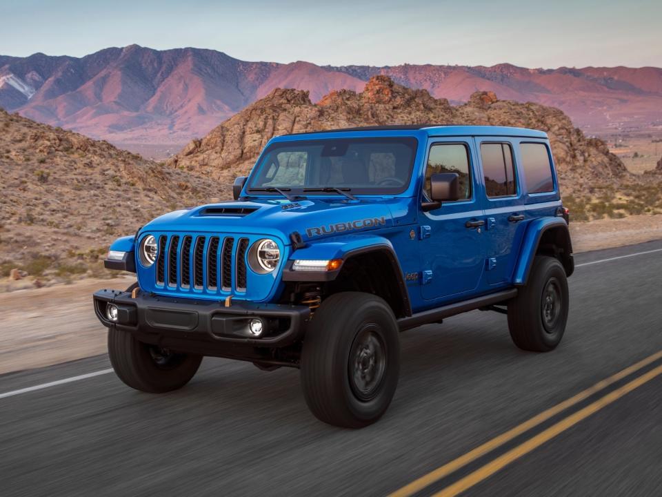 The Jeep Wrangler Rubicon SUV.