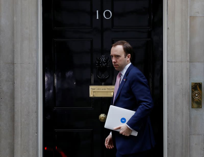 Members of Britain's cabinet meet at Downing Street in London