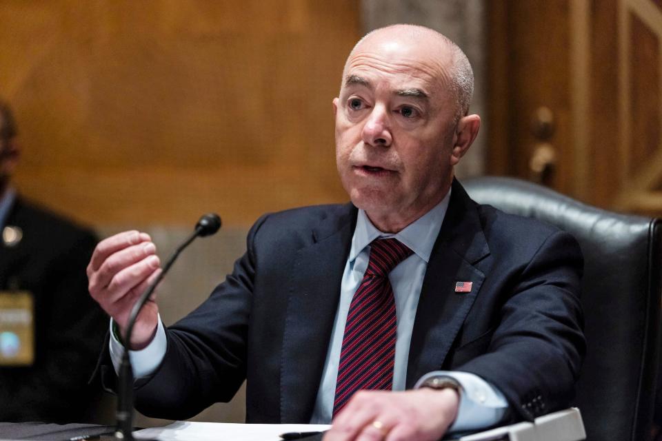 Homeland Security Secretary Alejandro Mayorkas testifies on Capitol Hill on May 13, 2021. IT: NYMV401