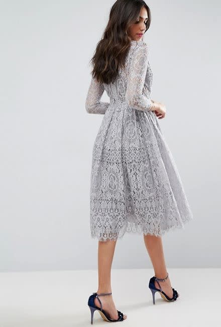 <strong>Sizes</strong>: 0 to 14<br /><a href="https://us.asos.com/asos-design/asos-long-sleeve-lace-midi-prom-dress/prd/8621726?clr=dove-gray&amp;SearchQuery=&amp;cid=13934&amp;gridcolumn=3&amp;gridrow=4&amp;gridsize=4&amp;pge=1&amp;pgesize=72&amp;totalstyles=809" target="_blank" rel="noopener noreferrer">Get it at Asos</a>, $135.&nbsp;