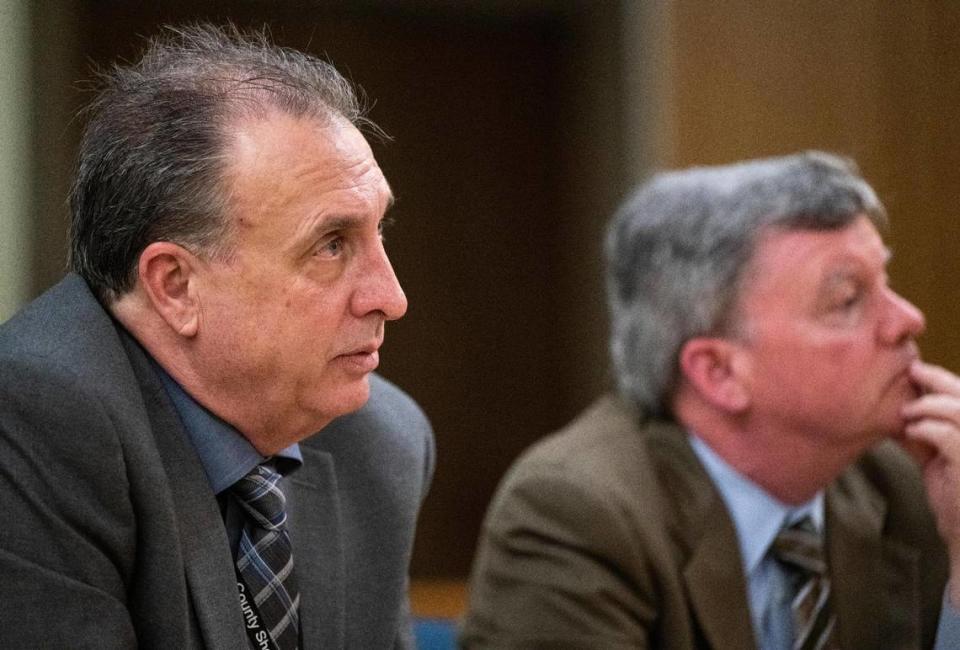 Pierce County Sheriff Ed Troyer appears in court for his bail hearing at the Pierce County District Court on Friday, July 1, 2022 in Tacoma.